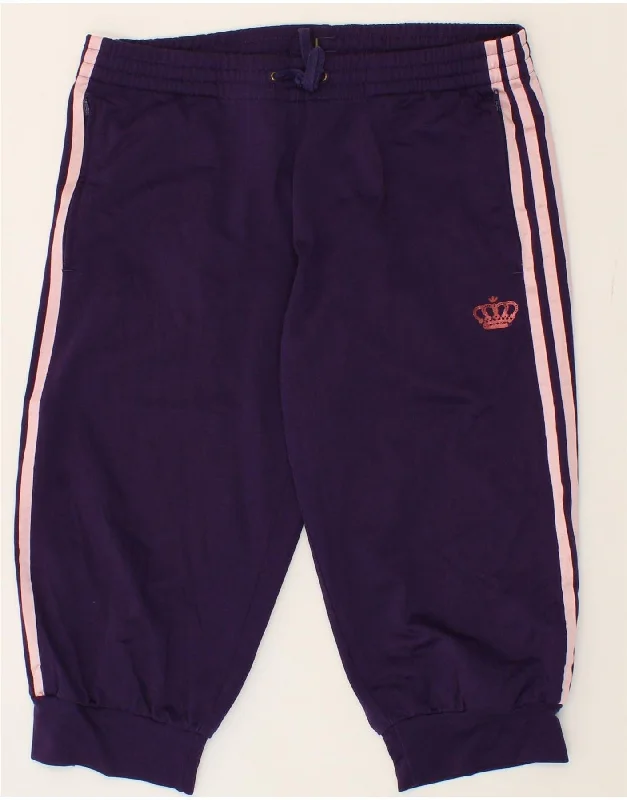 ADIDAS Womens Capri Tracksuit Trousers Joggers EU 38 Medium  Purple