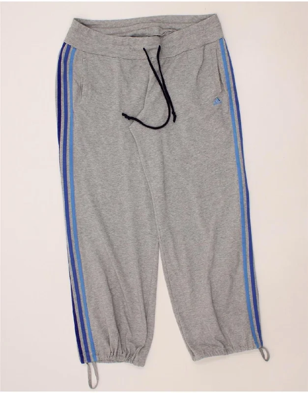 ADIDAS Womens Climalite Tracksuit Trousers UK 16/18 Large  Grey Cotton