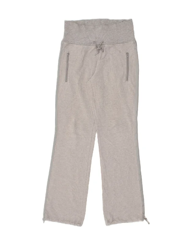 ADIDAS Womens High Waist Tracksuit Trousers UK 14 Medium  Grey Viscose