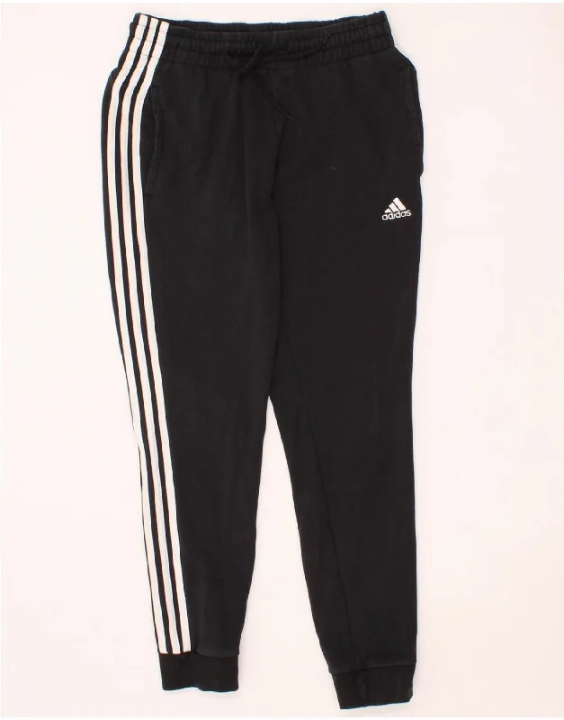 ADIDAS Womens Tracksuit Trousers Joggers UK 12/14 Medium  Black Cotton