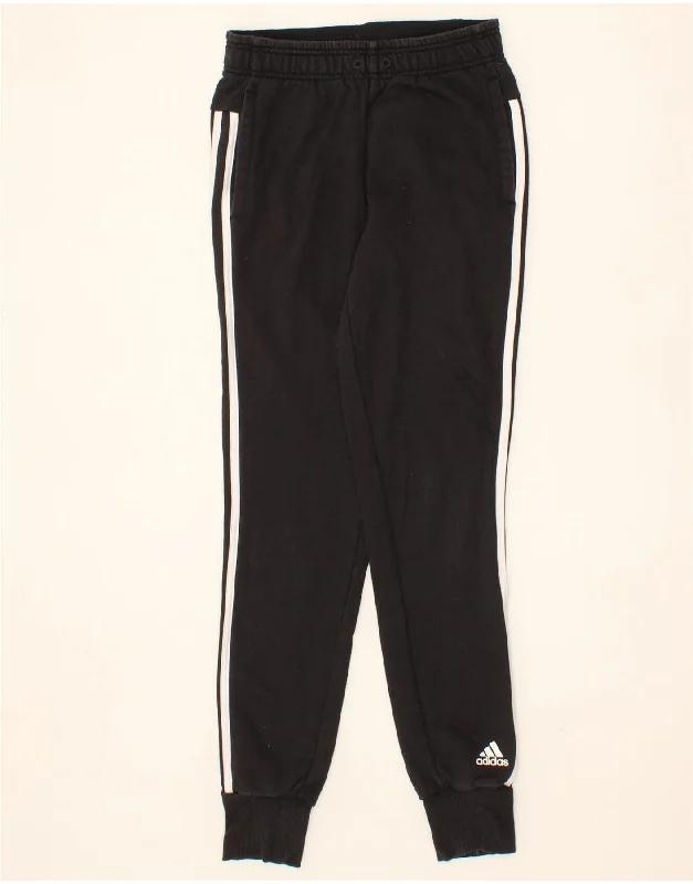 ADIDAS Womens Tracksuit Trousers Joggers UK 4/6 XS  Black Cotton