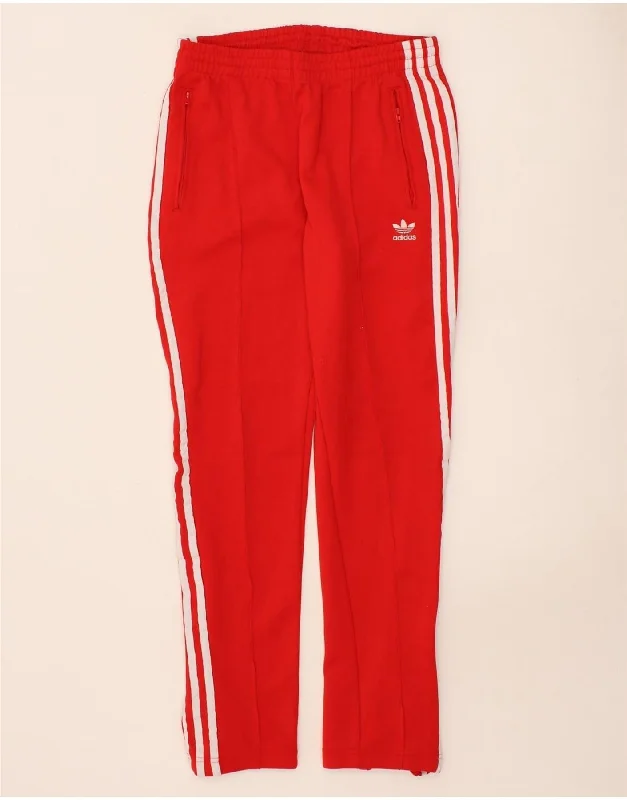 ADIDAS Womens Tracksuit Trousers UK 10 Small Red Polyester