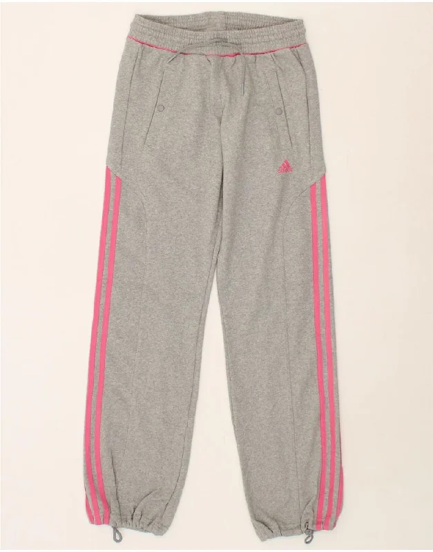 ADIDAS Womens Tracksuit Trousers UK 8 Small Grey Cotton