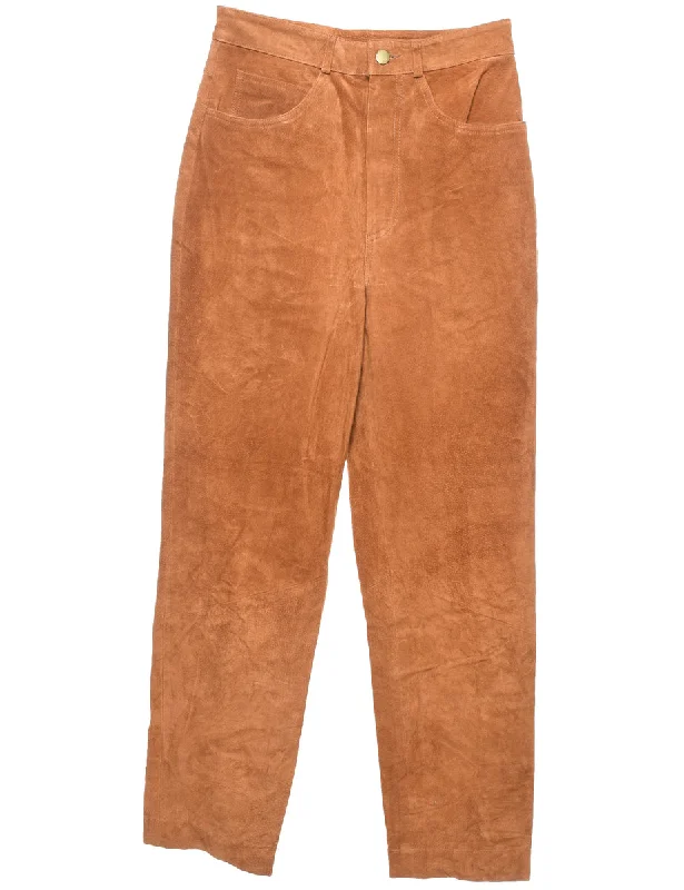 Brown Classic Suede Trousers - W28 L29