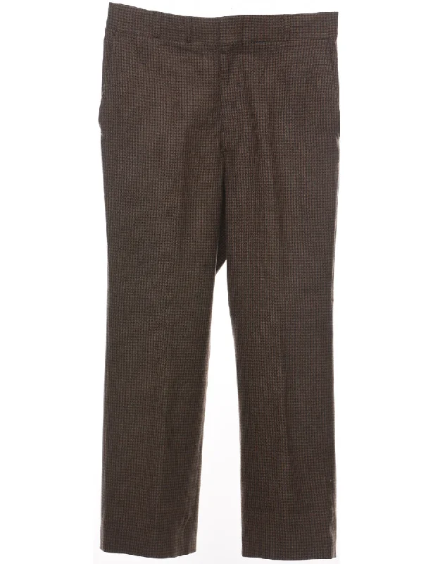 Brown Dogtooth Trousers - W30 L27