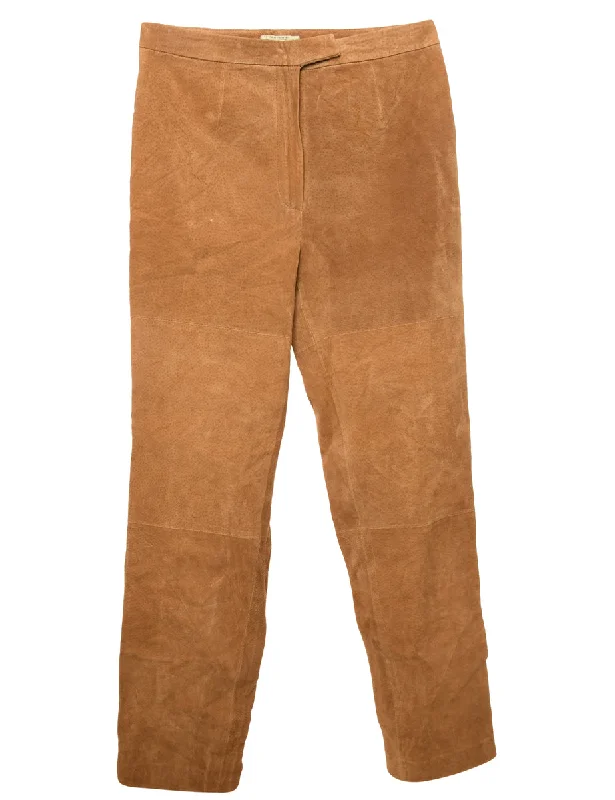 Brown Suede Trousers - W30 L30