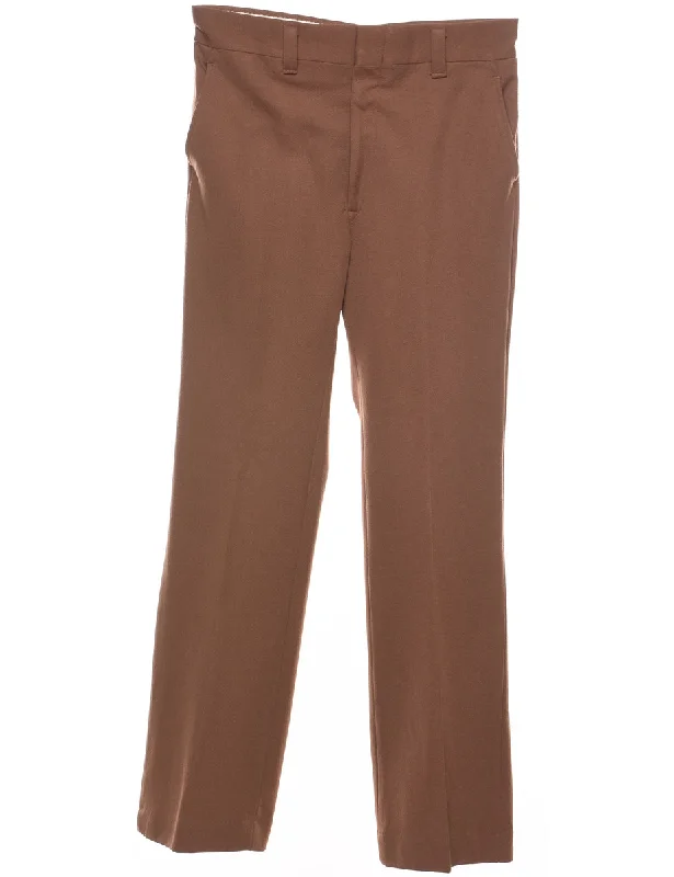 Brown Straight-Fit Trousers - W30 L30