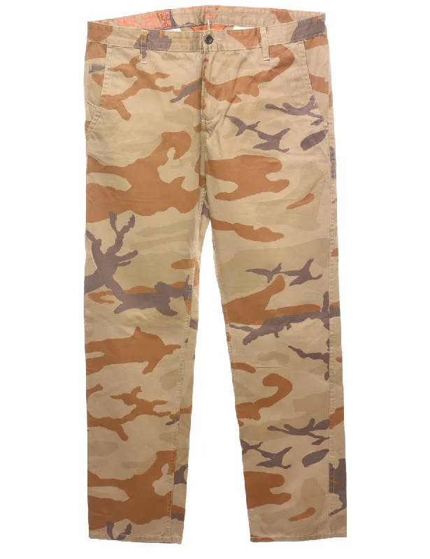 Camouflage Print Cargo Trousers - W37 L31