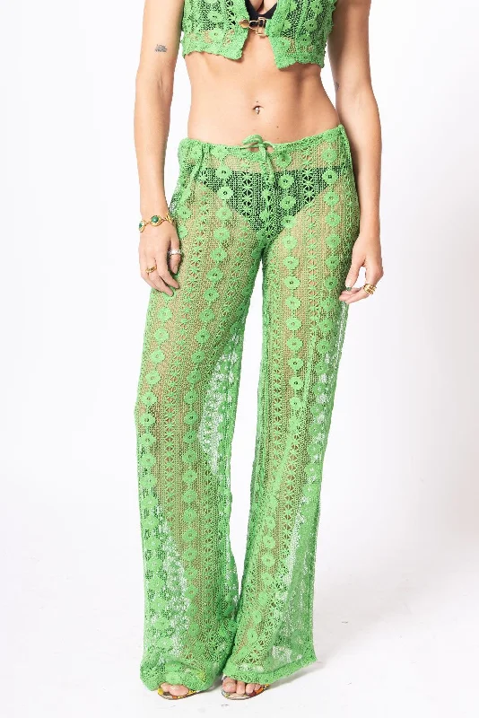 Jagger Green 70s Lace Crochet Trouser