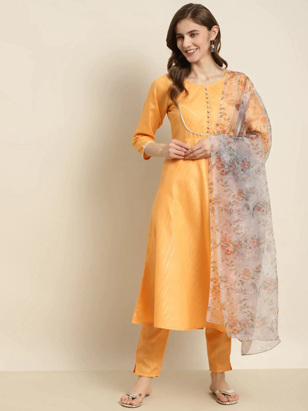 Gotta Patti Kurta With Trousers & With Dupatta