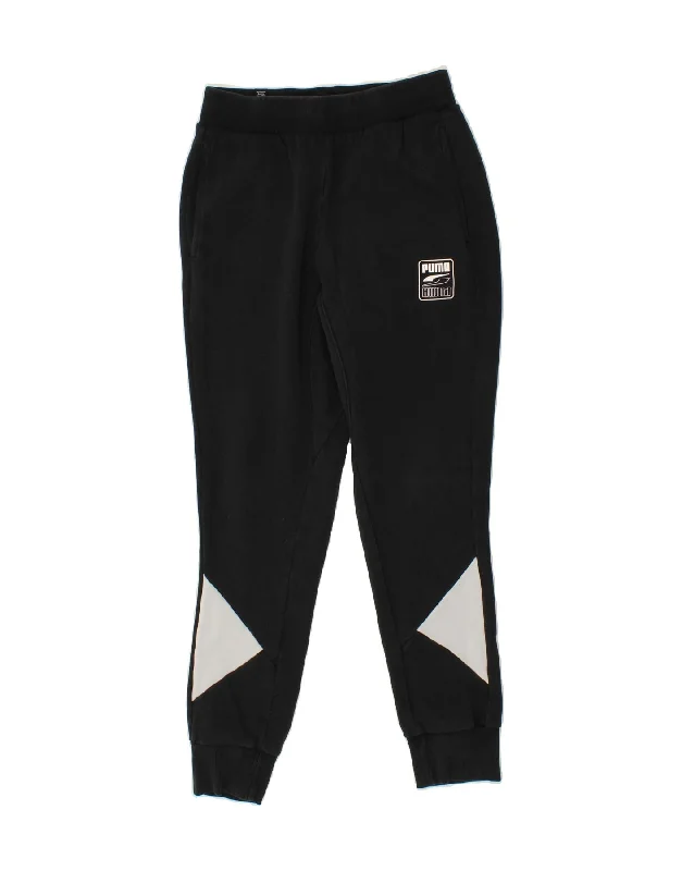 PUMA Womens Tracksuit Trousers Joggers UK 10 Small Black Colourblock