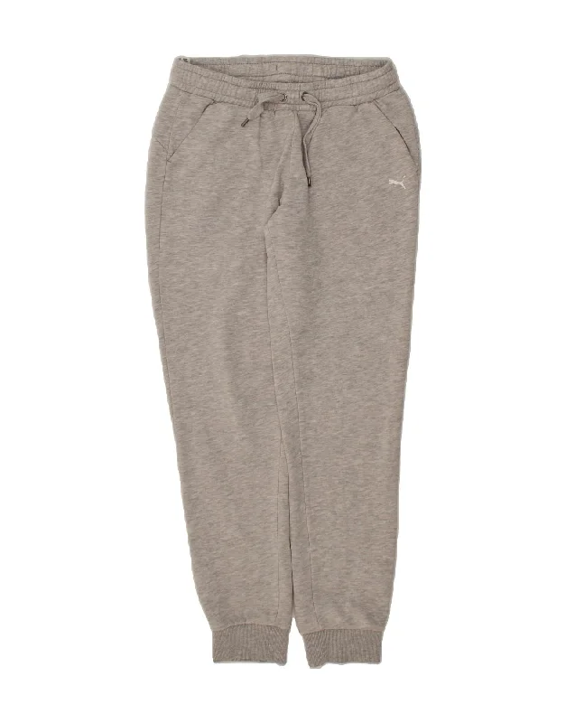 PUMA Womens Tracksuit Trousers Joggers UK 12 Medium Grey Cotton