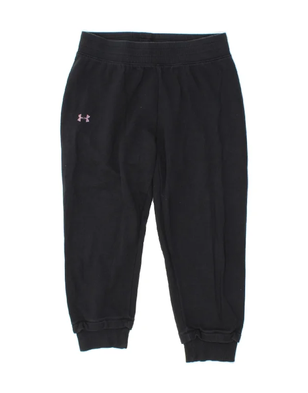 UNDER ARMOUR Womens Capri Tracksuit Trousers Joggers UK 14 Medium  Black